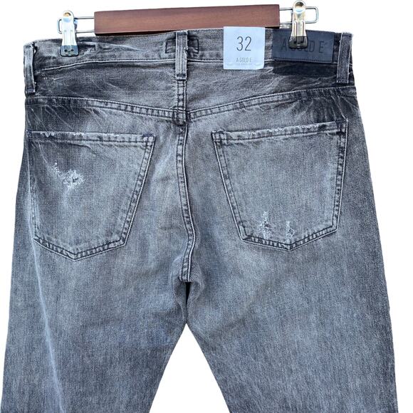 New Agolde Men Slim Fit Rockwell Gray Denim Distressed Destroyed Jeans Sz 32 - Picture 7 of 12